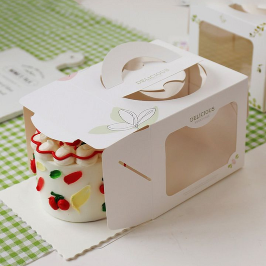 Custom bakery boxes with logo for cakes and pastries.