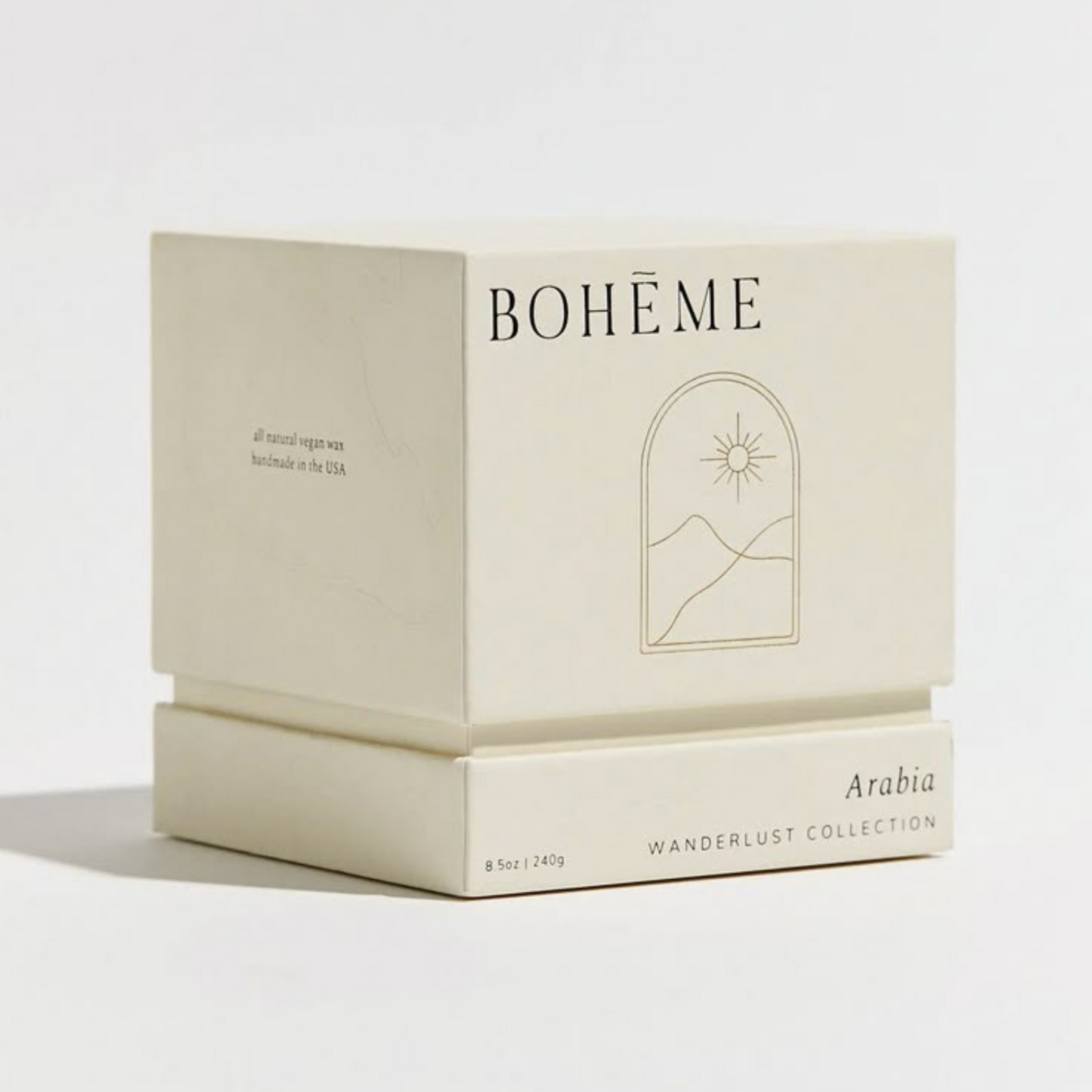 Two piece candle rigid box with printing