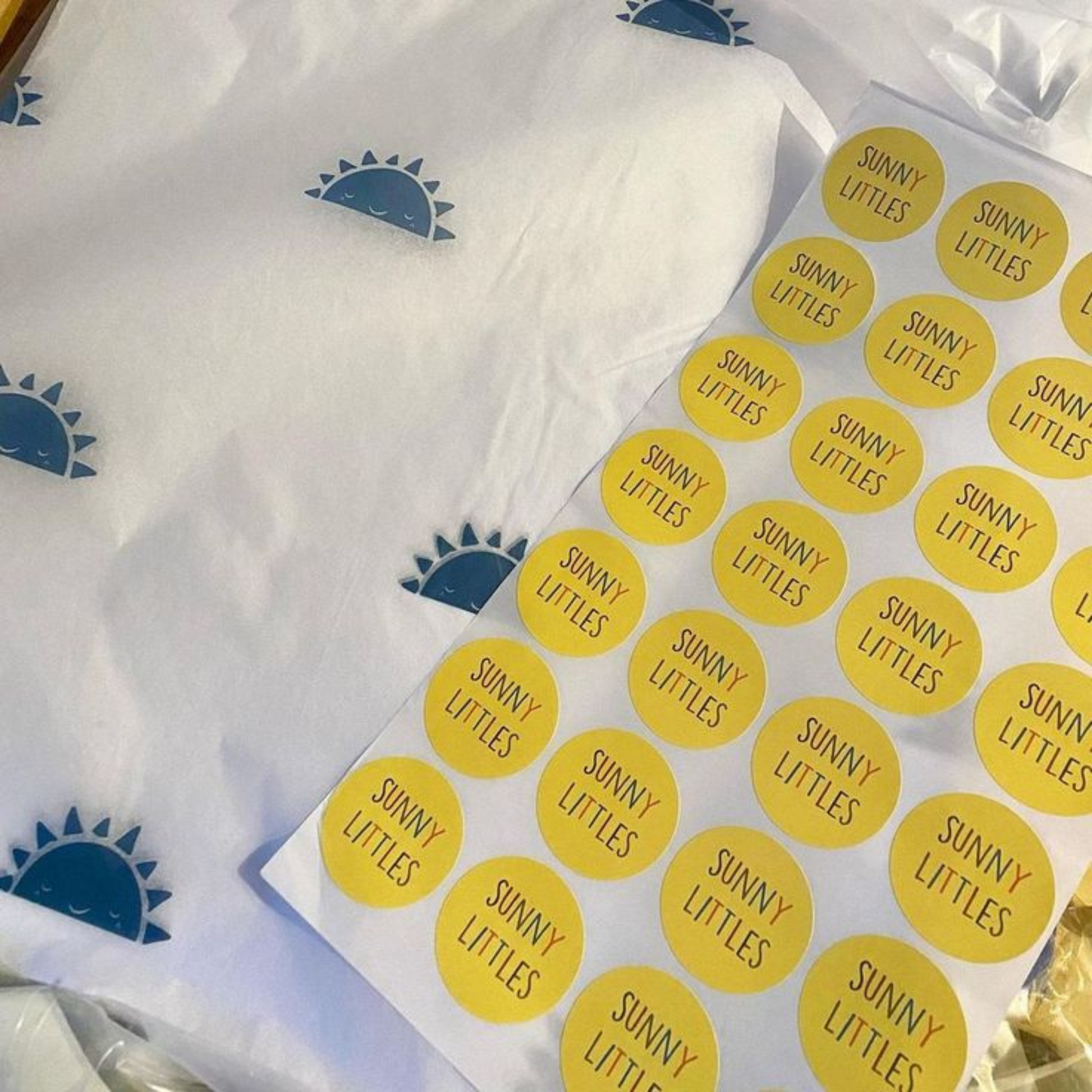 Durable custom logo stickers for business packaging and branding