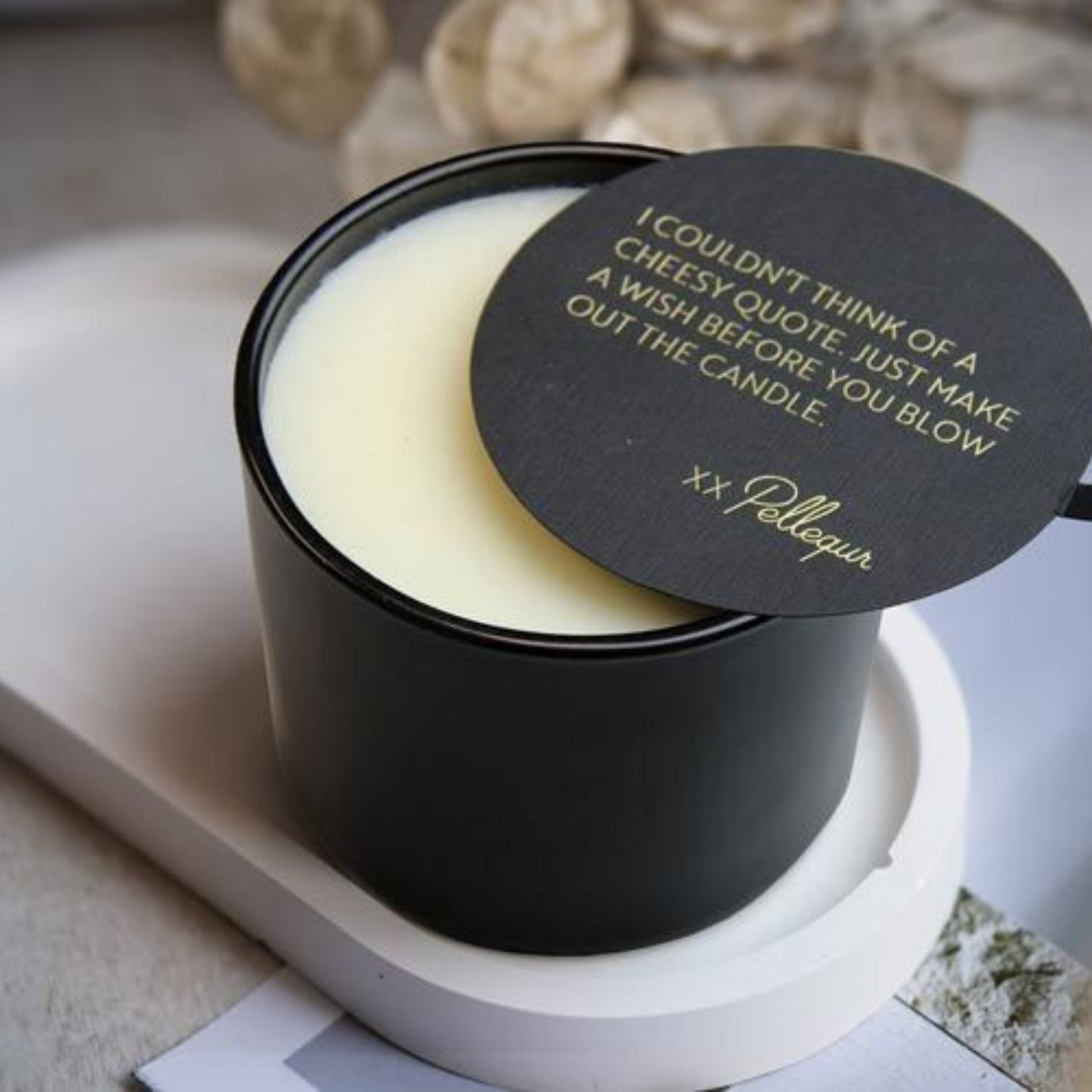 Candle dust cover protecting scented jar candle