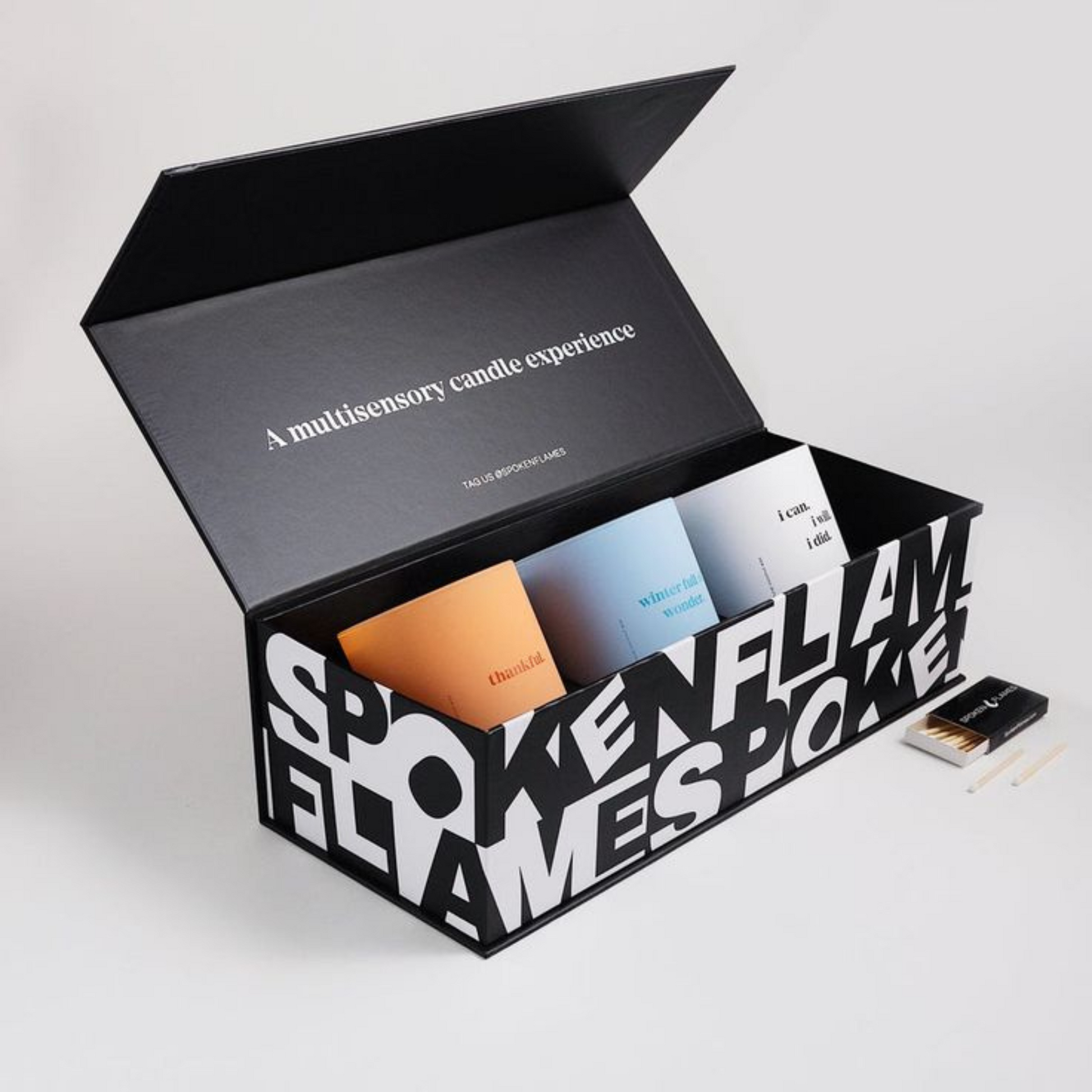 Black Rigid Candle Gift Magnetic Closure Box