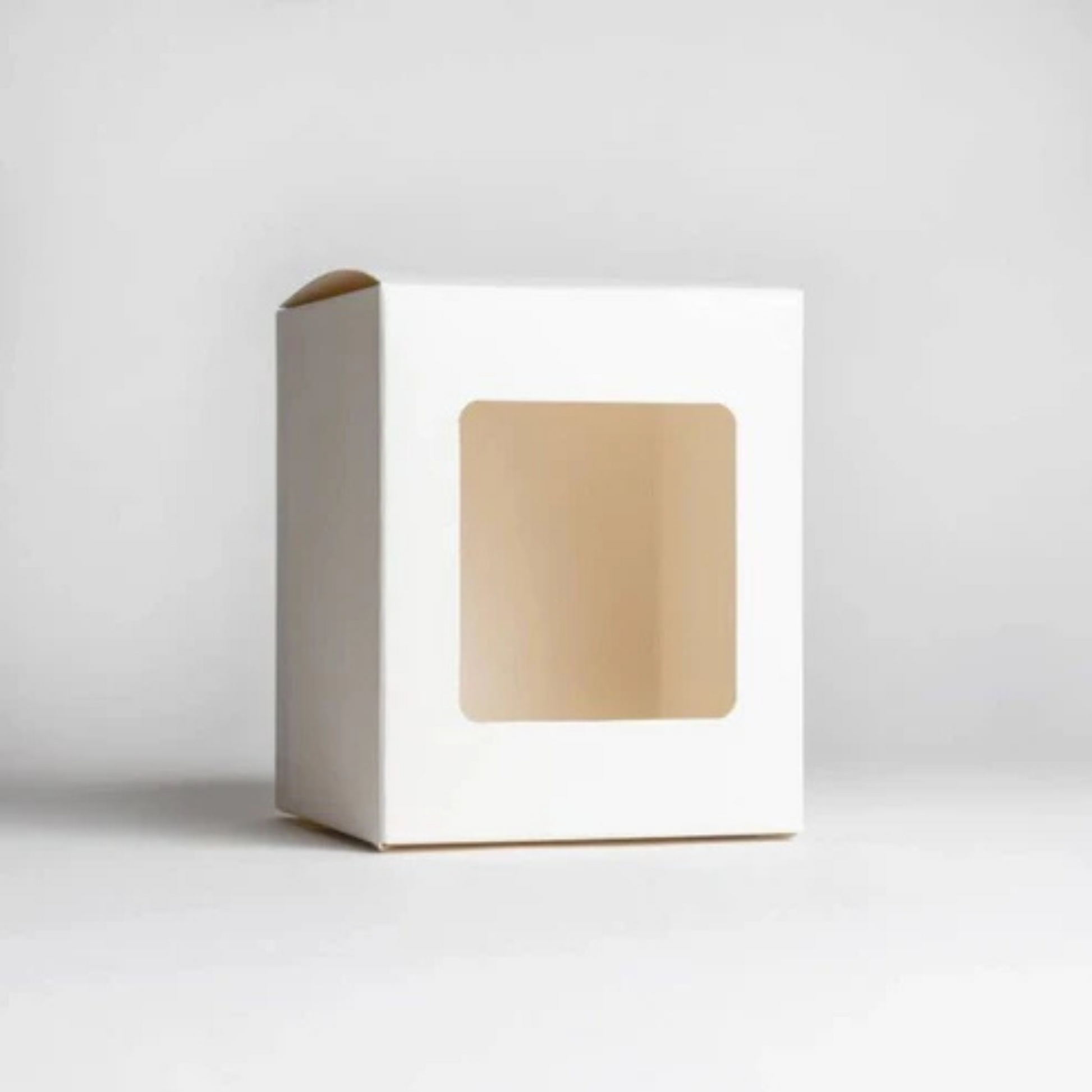 Candle box packaging with die cut window