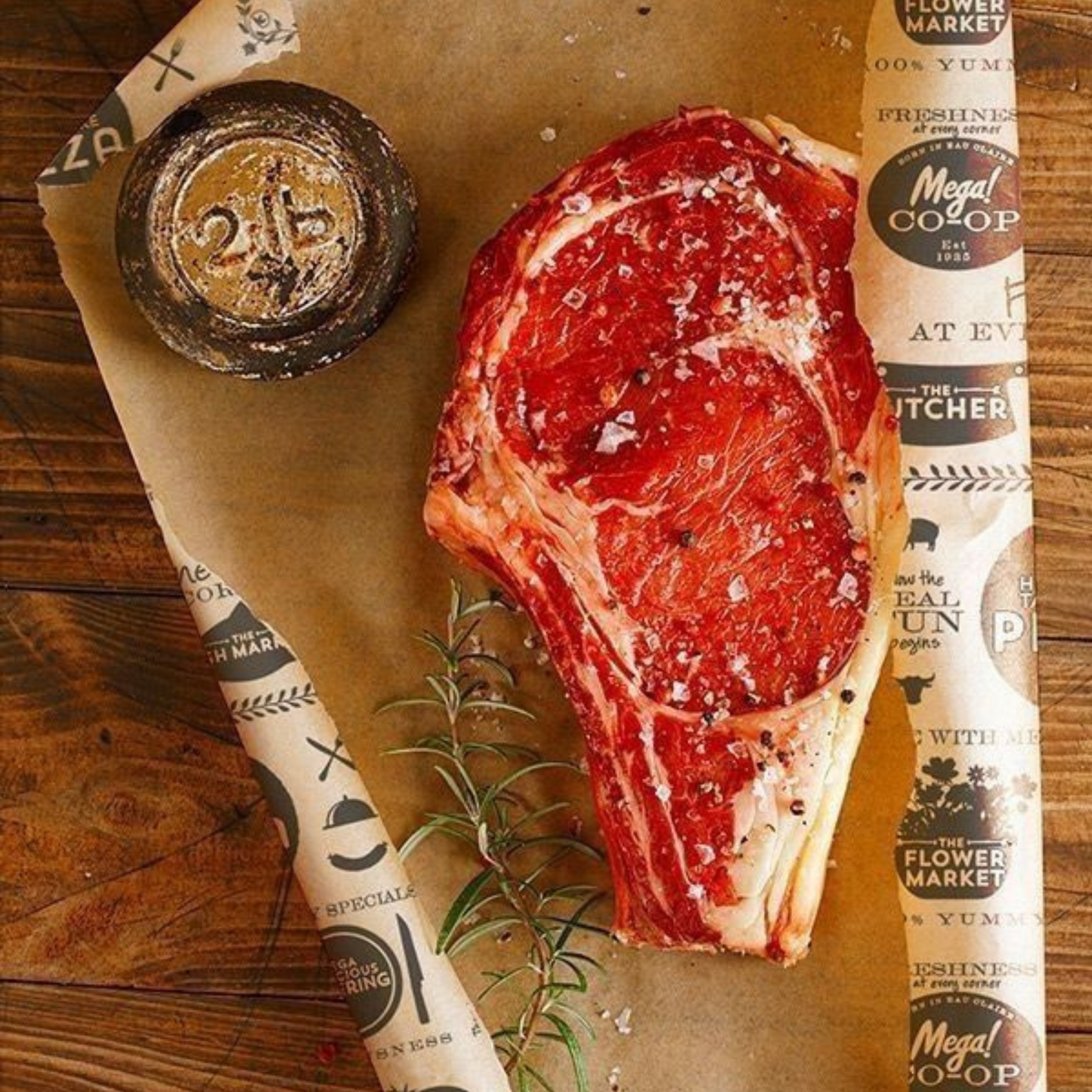 Eco-friendly butcher paper used for wrapping meats in deli shops