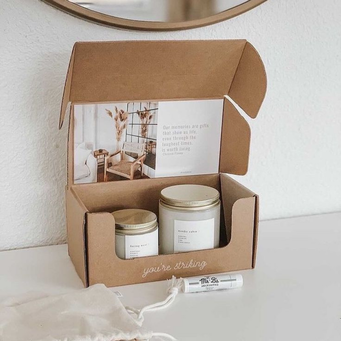Kraft candle box for e-commerce brand 