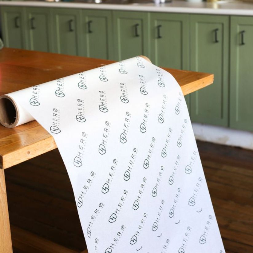 Branded tissue paper packaging for ecommerce, retail, and subscription boxes.