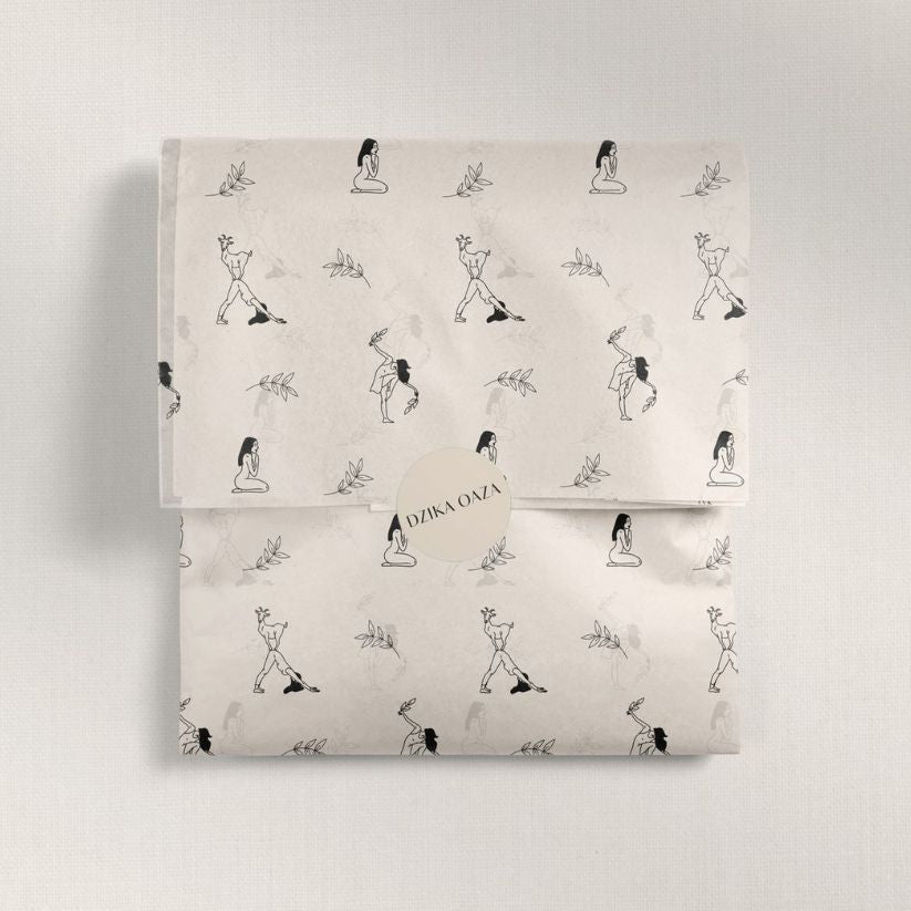 Custom printed tissue paper with logo design for luxury packaging and branding.