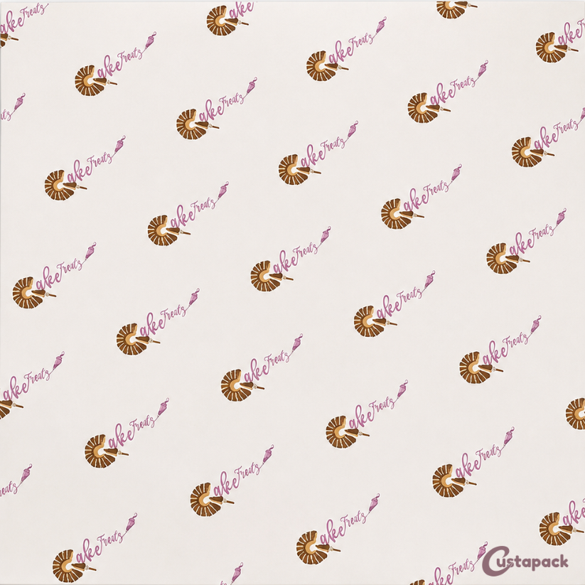 Custom printed food basket liner paper with logo for packaging by Custapack.