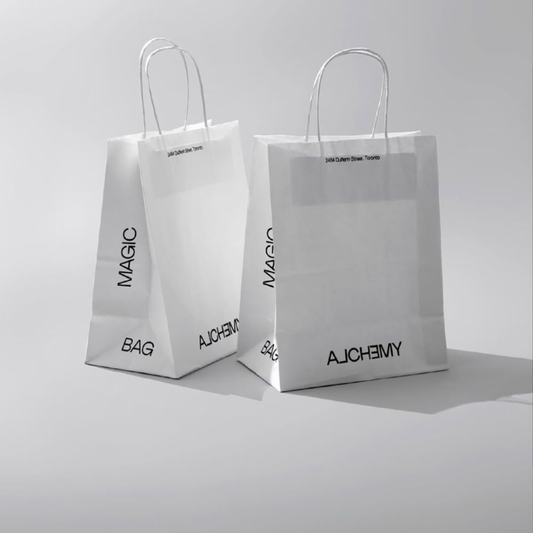 white kraft paper bag with custom printed.
