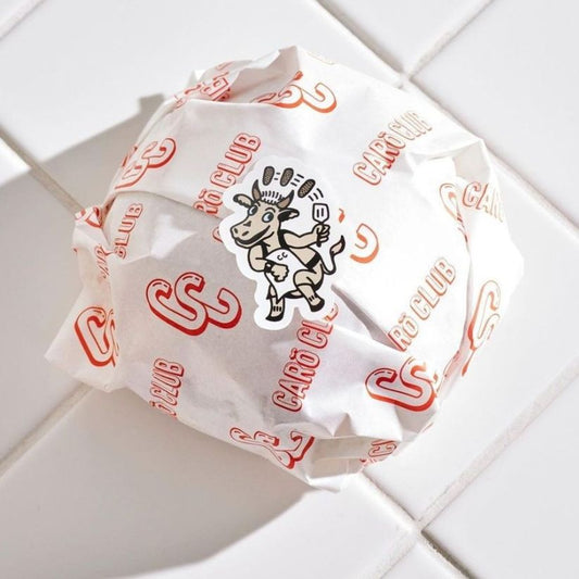Greaseproof custom burger wrapping paper for fast food and burger restaurants.