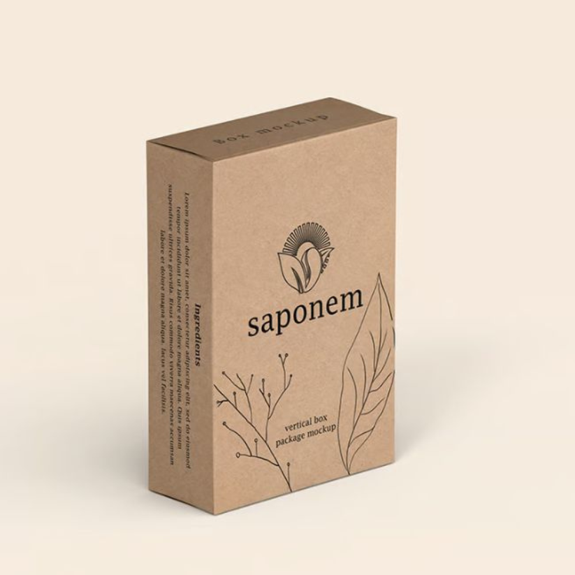 Minimal eco friendly kraft soap boxes designed for clean and sustainable packaging presentation.